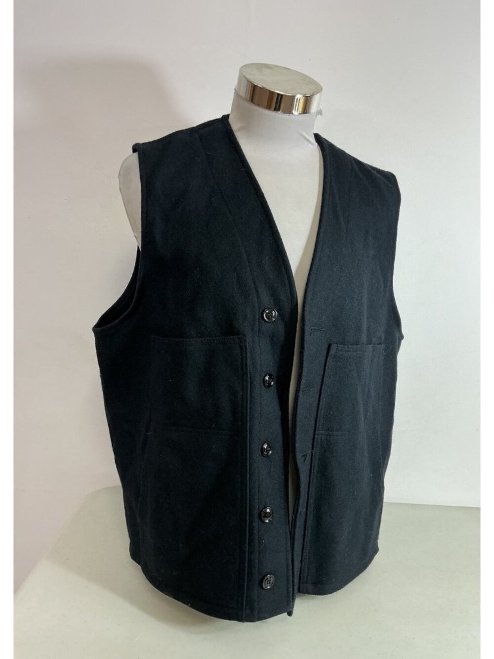 Filson Wool Vest Navy Blue Made USA Mens XL